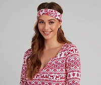 Wish List Fair Isle Cozy Onesie And Headband Set