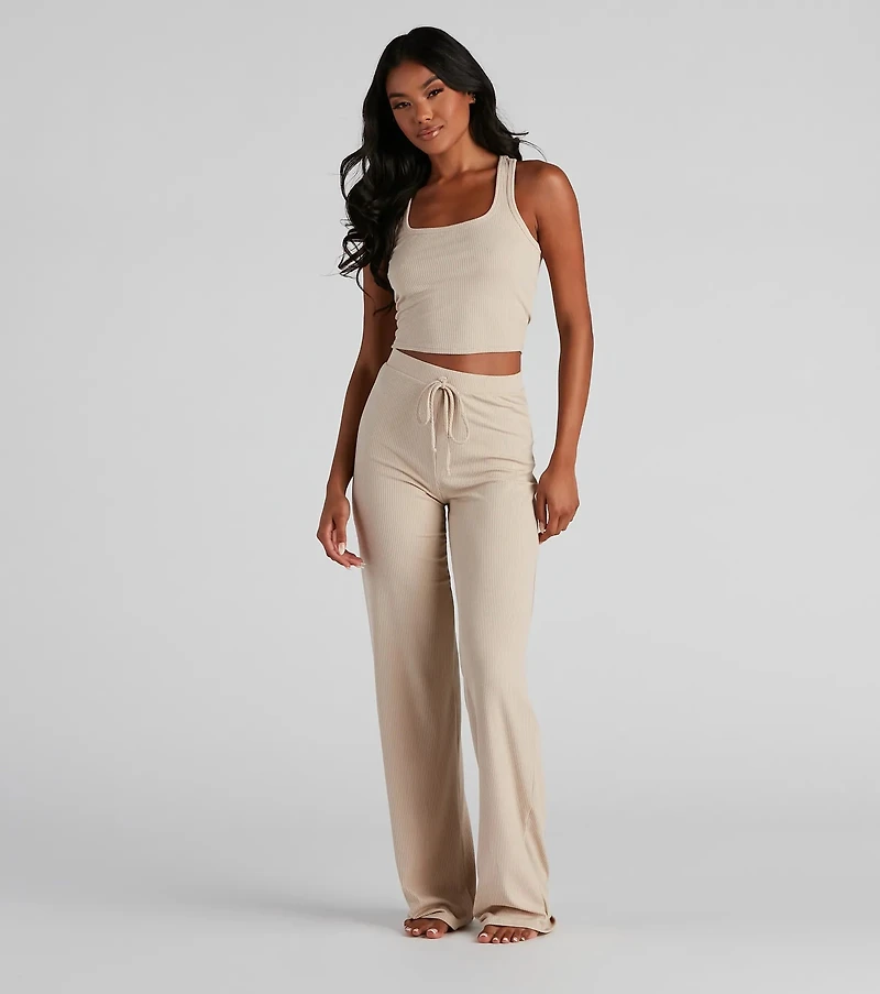 Lounge Goals Wide Leg PJ Pants