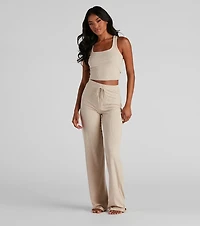 Lounge Goals Wide Leg PJ Pants