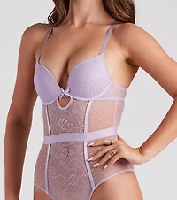 Romance Is Alive Polka Dot Lace Teddy