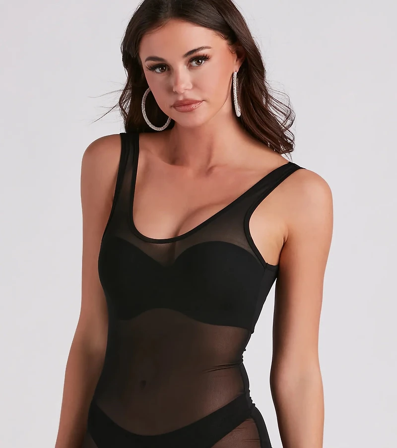 Nothing To See Sheer Mesh Catsuit