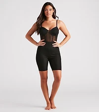 Sheer Intentions Mesh Rib Knit Romper