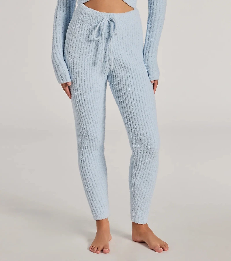 Cozy Life Chenille Knit Tie-Waist Joggers