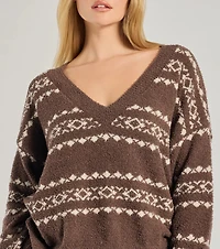 Cozy Wonderland Fair Isle Chenille Knit Pajama Top