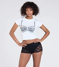 Evening Sweetie Sheer Lace Shorts
