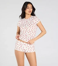 So Juicy Cherry Print Pajama Top