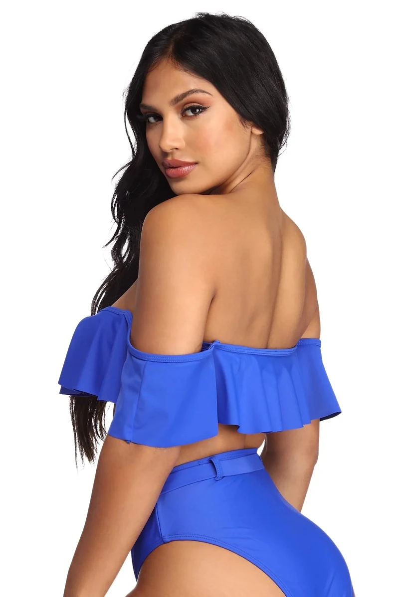 Wave Babe Ruffle Swim Top