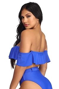 Wave Babe Ruffle Swim Top