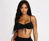 Find Me Paradise Drawstring Swim Top
