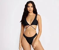 Endless Vacation Tie Front Swim Top