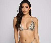 Stunning And Sultry Snake Print Swim Top