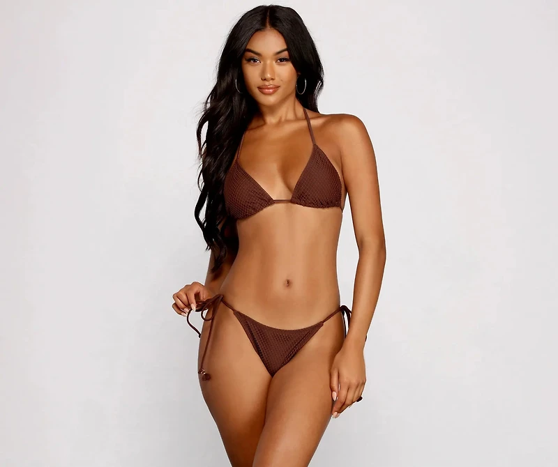 What A Catch Fishnet Bikini Top