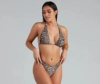 Wild One Leopard Halter Bikini Top