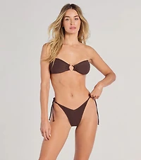 Maving Waves Bandeau Textured Bikini Top