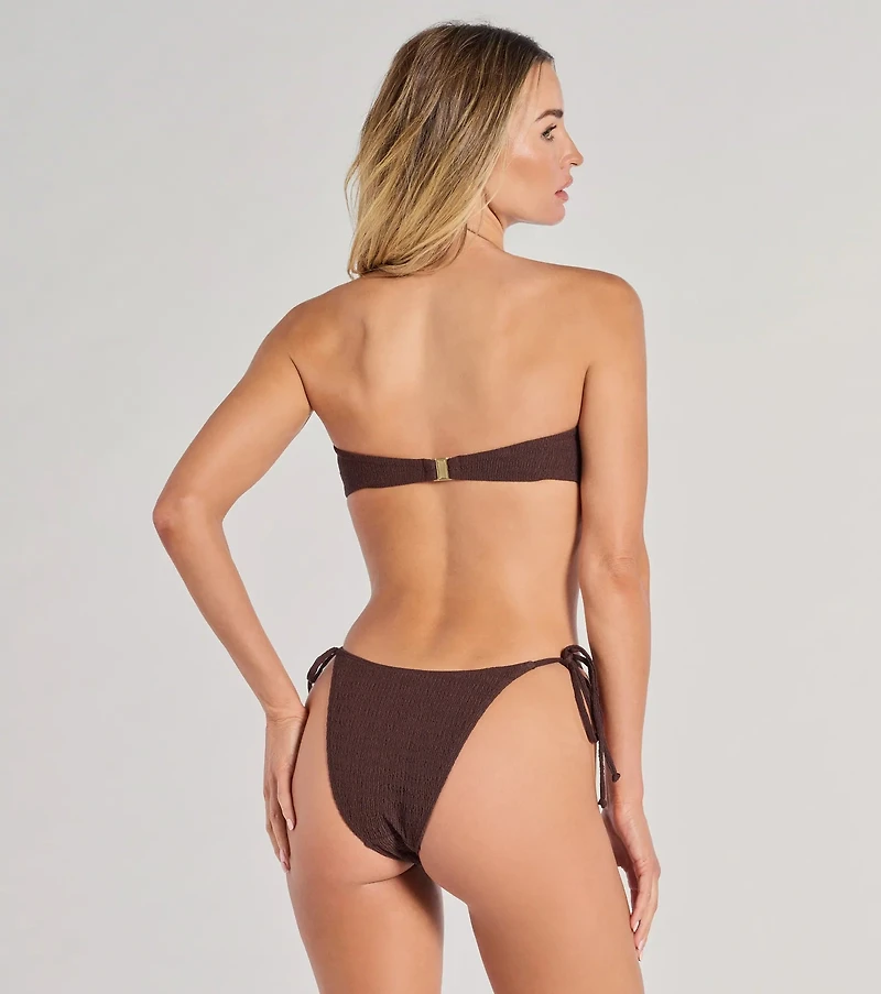 Maving Waves Bandeau Textured Bikini Top
