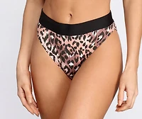 Purrfect Match Leopard High Waist Swim Bottoms