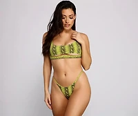 Neon Drama Snake Print Swim Bottoms