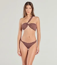 Flirty Style Polka Dot Twisted Bikini Bottoms