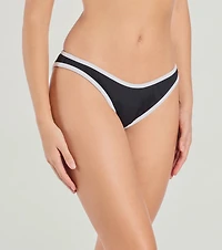 Retro Chic Contrast Trim Bikini Bottoms