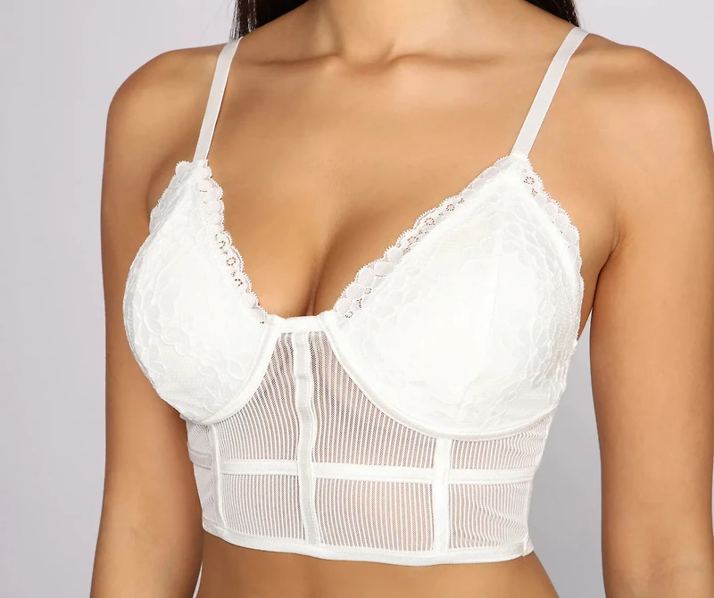 Sheer Ambition Longline Lace Bralette