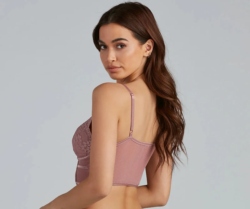 Sultry Lace Glam Longline Bralette