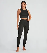 Smooth And Seamless Crop Top Leggings Set