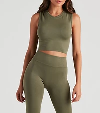 Smooth And Seamless Crop Top Leggings Set