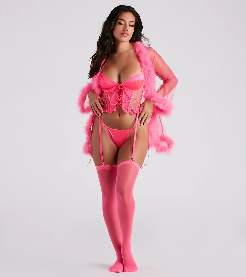 Fire 'N' Desire Bustier Garter Lingerie Set