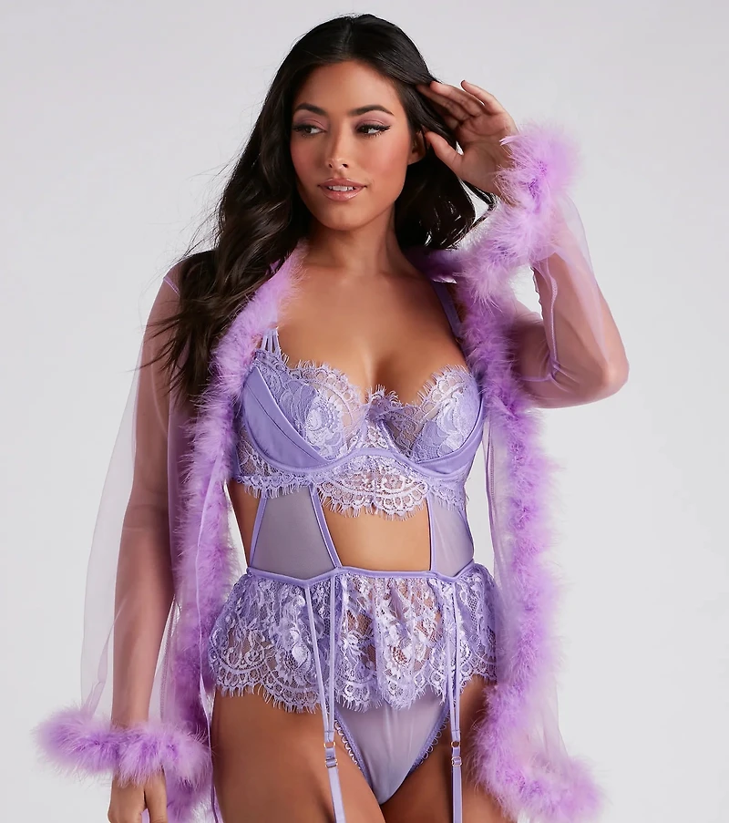 Bad Intentions Satin Lace Bra And Panty