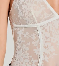 Attention Getter V-Neck Sheer Mesh Bodysuit