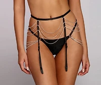 It For The Romance Rhinestone Garter Belt