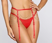 It For The Romance Rhinestone Garter Belt