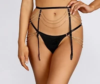 It For The Romance Rhinestone Garter Belt
