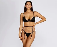 It For The Romance Rhinestone Garter Belt