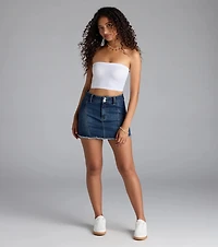 Casual Staple Ribbed Knit Bandeau Top