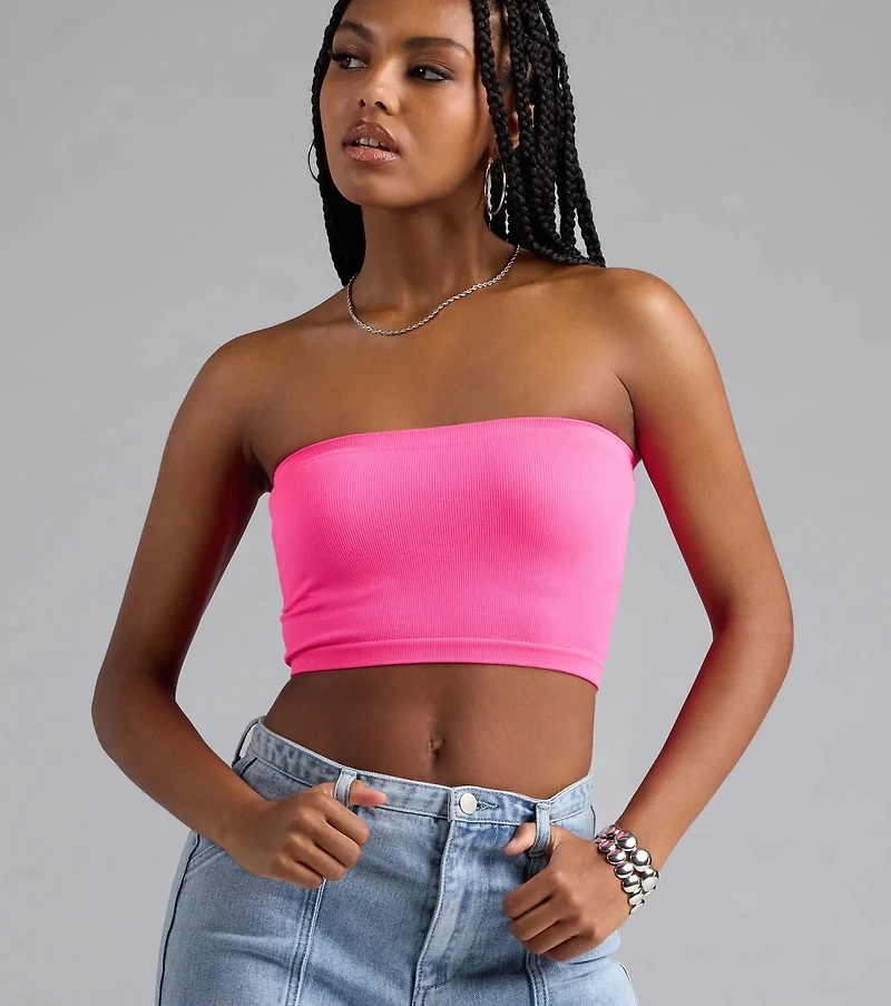 Major Fave Ribbed Knit Bandeau Top