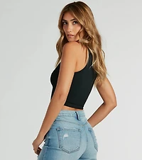 Everyday Essential Scoop Neck Crop Tank Top