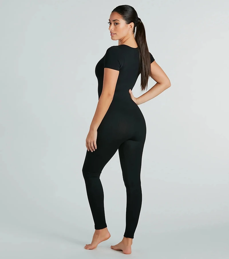 On The Move Seamless Short Sleeve Catsuit