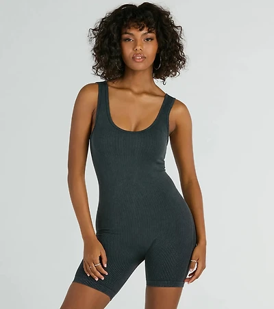 Iconic Basic Scoop Neck Seamless Knit Romper