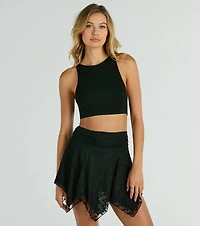 Basically A Vibe Sleeveless Crew Neck Crop Top