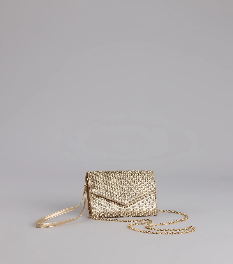 Let's Have A Toast Rhinestone Crossbody Wallet