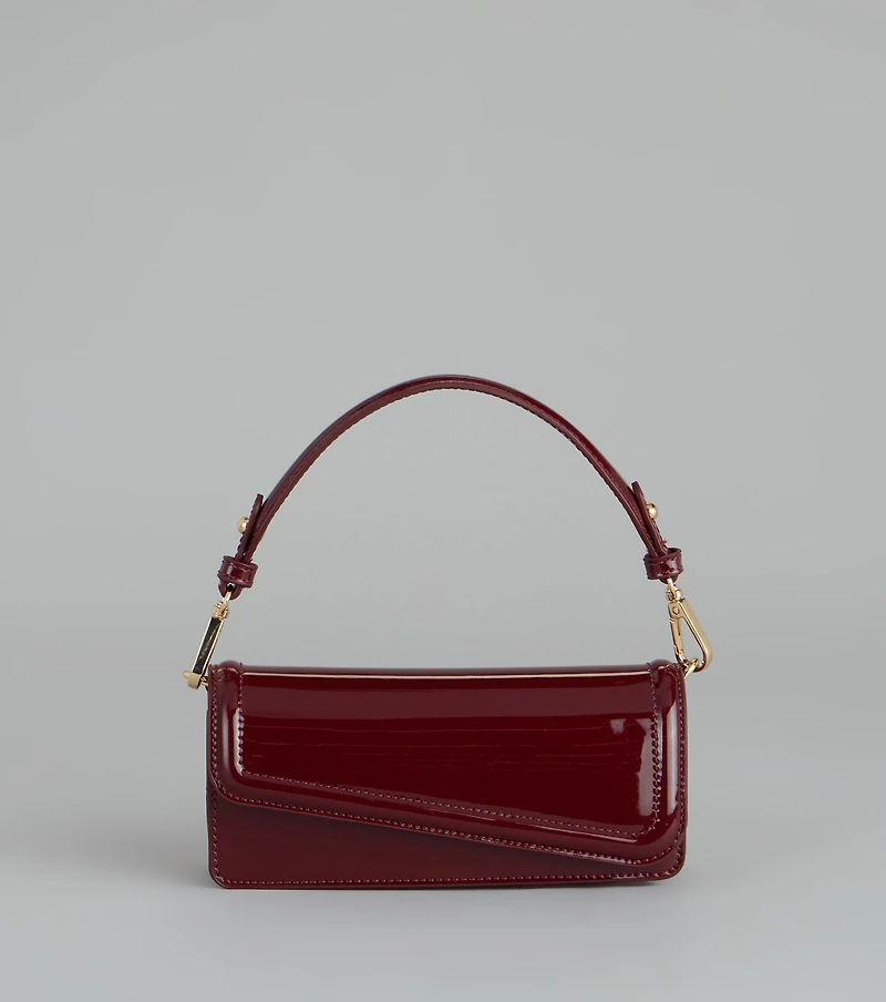 Modern Edge Patent Shoulder Bag