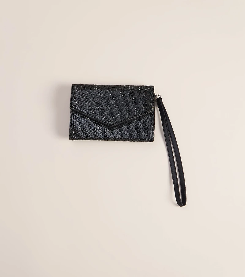 Let's Have A Toast Rhinestone Crossbody Wallet