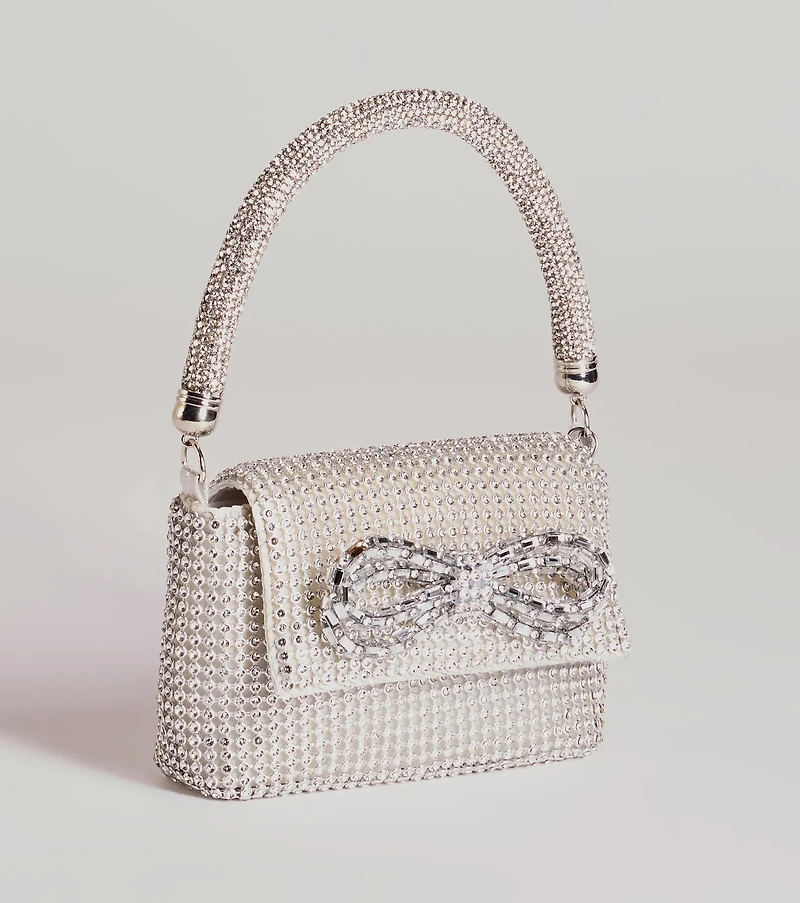 Glittering Aesthetic Rhinestone Bow Mini Purse