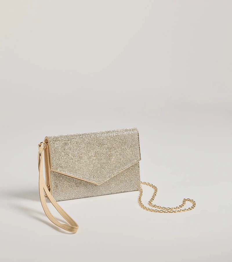 Majestic Sparkle Rhinestone Envelope Wristlet