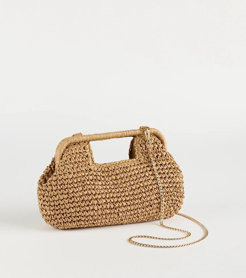 Going On Vacation Straw Clutch Bag