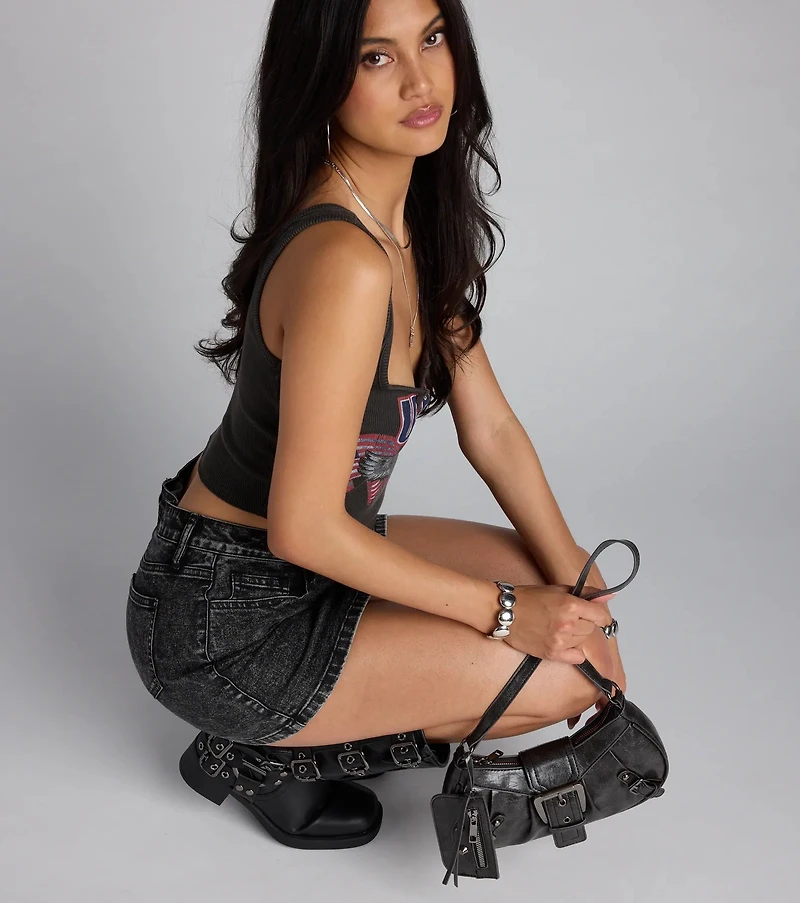 High Rating Buckle Strap Shoulder Bag