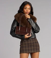 Sleek Moves Faux Leather Shoulder Bag