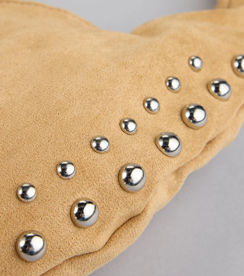 Studded And Stunning Suede Shoulder Bag