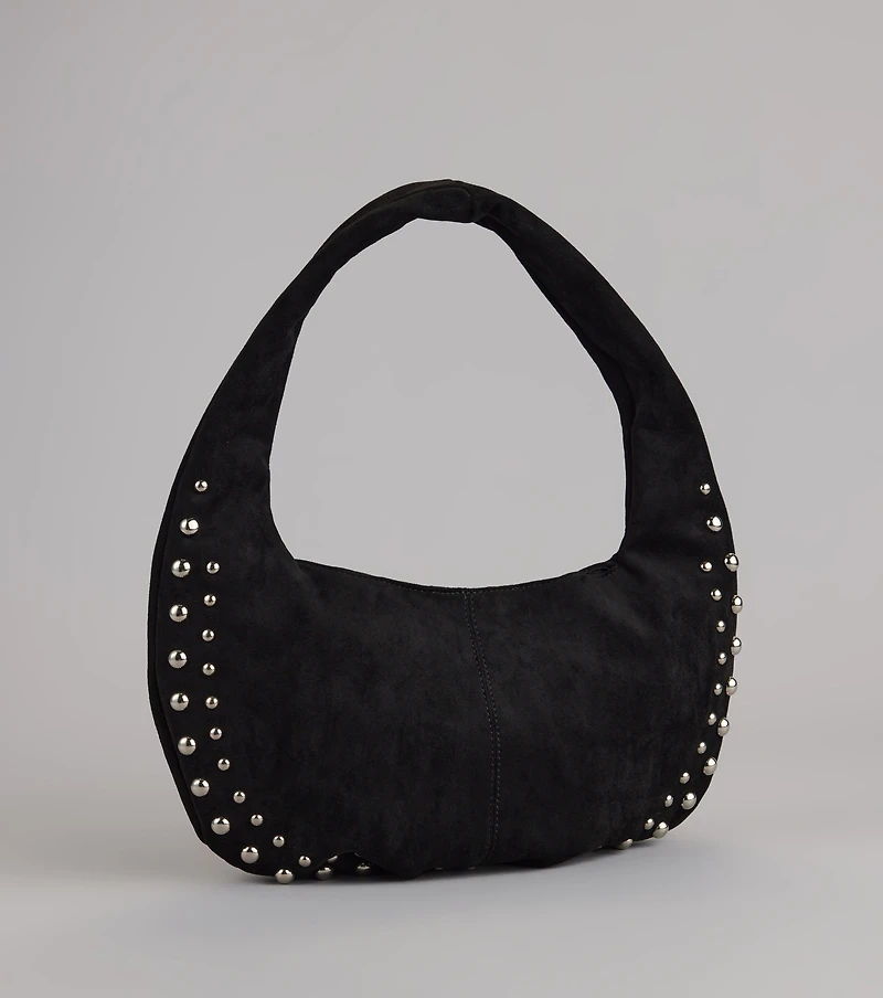 Studded And Stunning Suede Shoulder Bag